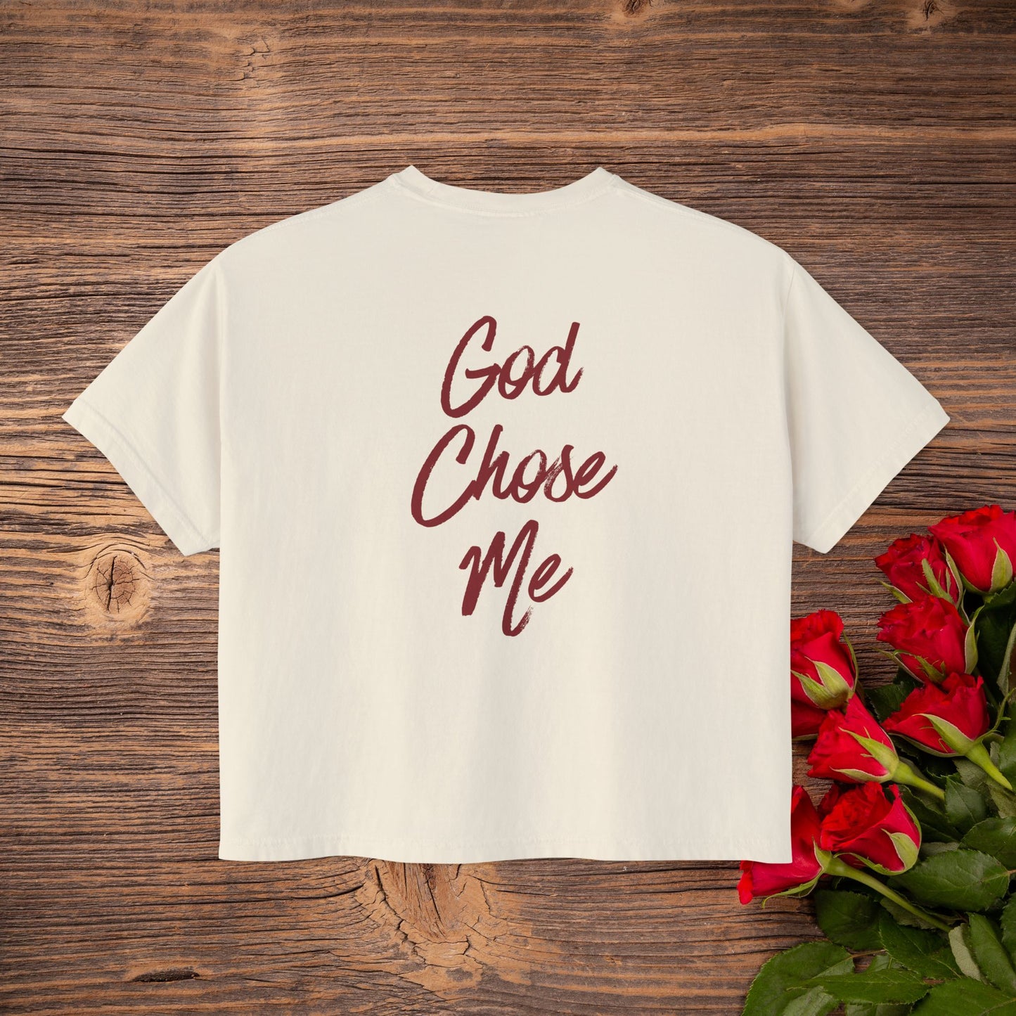 True Mom "GOD CHOSE ME" Crop Tee