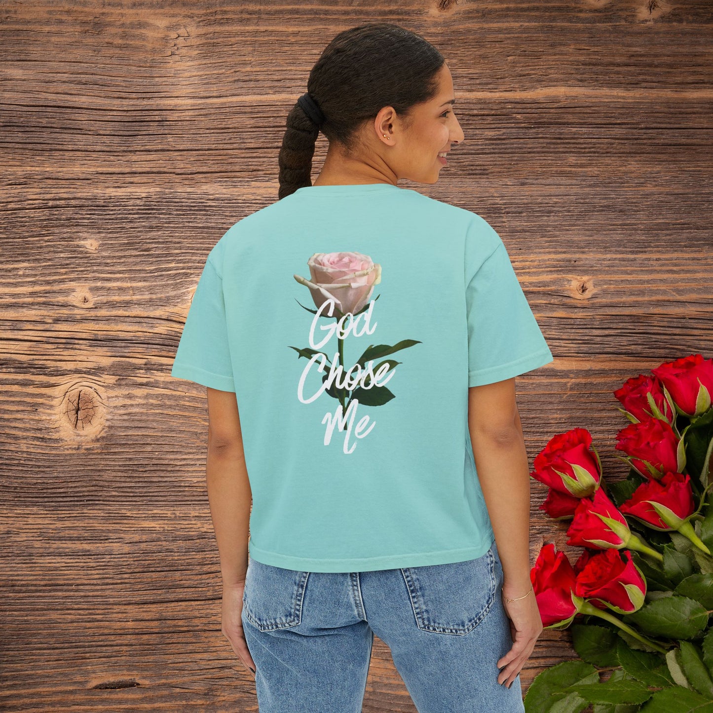 True Mom "GOD CHOSE ME" Crop Tee