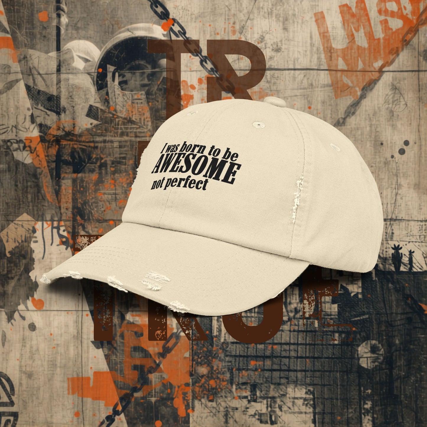 Born to Be Awesome Distressed Cap